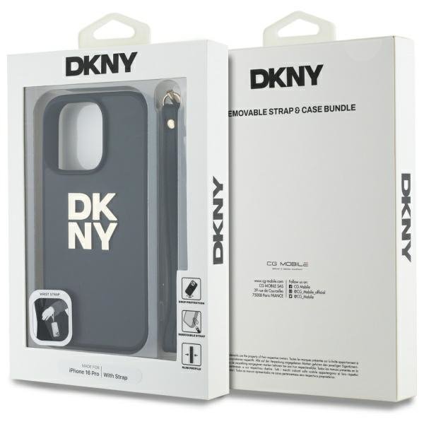 DKNY DKHCP16XPBSWSK iPhone 16 Pro Max    6.9&quot; czarny/black hardcase Wrist Strap Stock Logo