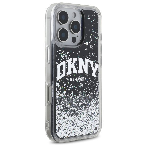 DKNY DKHCP16LLBNAEK iPhone 16 Pro 6.3&quot;   czarny/black hardcase Liquid Glitter Arch Logo
