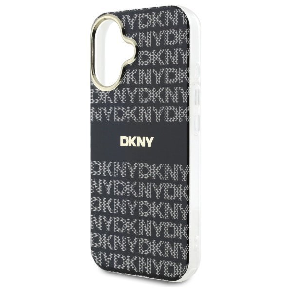 DKNY DKHMP16SHRHSEK iPhone 16 6.1&quot;       czarny/black hardcase Repeat Texture Pattern With Stripe