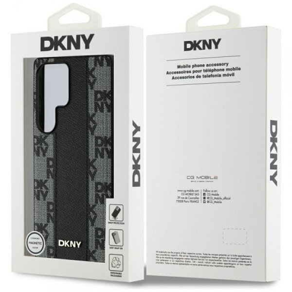 Etui DKNY Leather Checkered Pattern      MagSafe do Samsung Galaxy S25 Ultra czarny