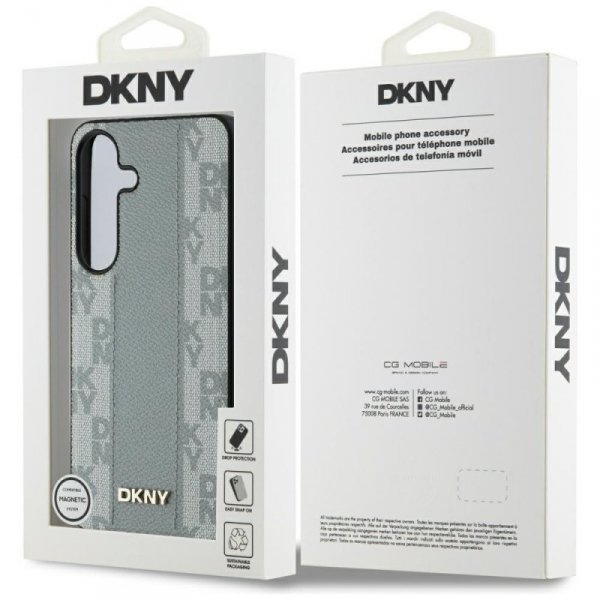 Etui DKNY Leather Checkered Pattern      MagSafe do Samsung Galaxy S25 taupe