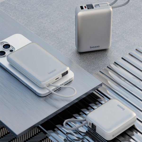 PowerBank 4w1 Bazic Fusion Mini 20000mAh kabel USB-C/Lightning szary