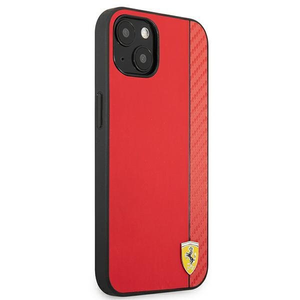 Ferrari FESAXHCP13MRE iPhone 13 / 14 / 15 6.1&quot; czerwony/red hardcase On Track Carbon Stripe