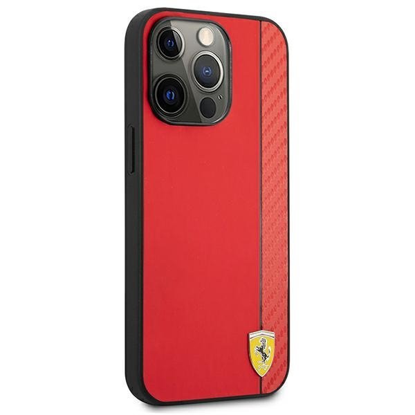 Ferrari FESAXHCP13XRE iPhone 13 Pro Max6,7&quot; czerwony/red hardcase On Track Carbon Stripe