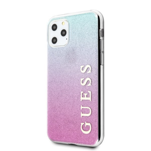 Guess GUHCN58PCUGLPBL iPhone 11 Proróżowo-niebieski/pink blue hard case Glitter Gradient