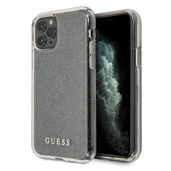 Guess GUHCN58PCGLSI iPhone 11 Prosrebrny/silver hard case Glitter