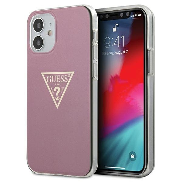 Guess GUHCP12SPCUMPTPI iPhone 12 mini 5,4&quot; różowy/pink hardcase Metallic Collection