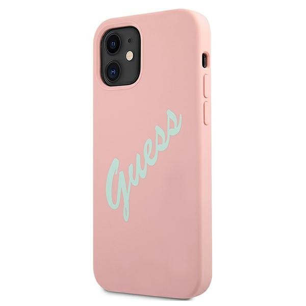 Guess GUHCP12SLSVSPG iPhone 12 mini5,4&quot; różowo zielony/green pink hardcase Silicone Vintage