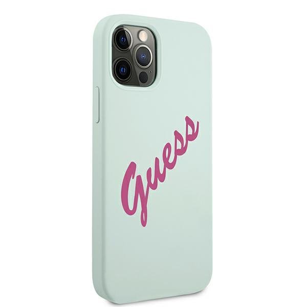 Guess GUHCP12MLSVSBF iPhone 12/12 Pro 6,1&quot; niebieski fuksja/blue fuschia hardcase Silicone Vintage