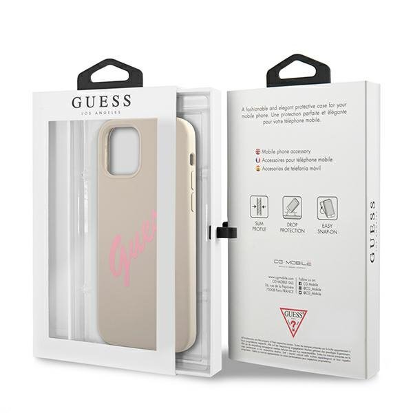 Guess GUHCP12SLSVSGP iPhone 12 mini 5,4&quot; szaro różowy/grey pink hardcase Silicone Vintage