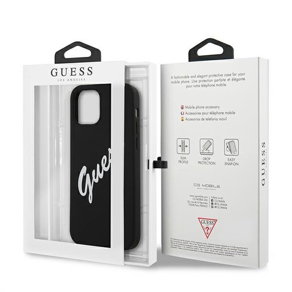 Guess GUHCP12SLSVSBW iPhone 12 mini5,4&quot; czarno biały/black white hardcase Silicone Vintage