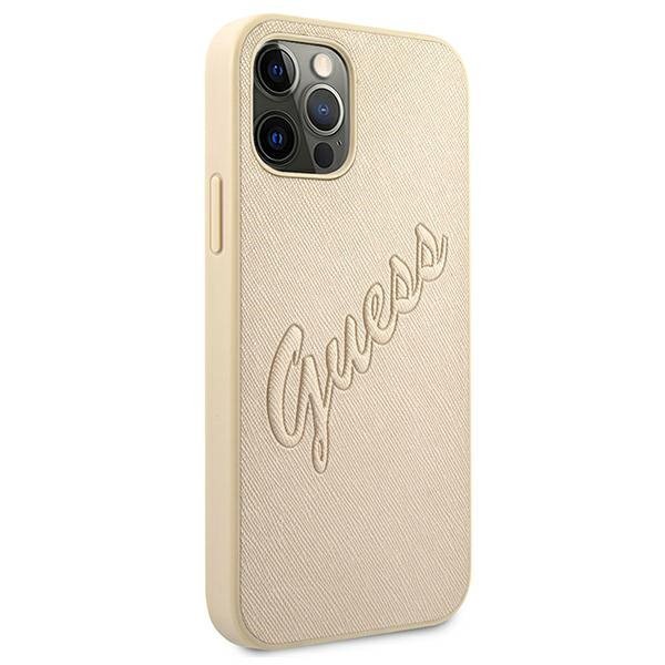 Guess GUHCP12MRSAVSLG iPhone 12/12Pro 6,1&quot; złoty/gold hardcase Saffiano Vintage Script