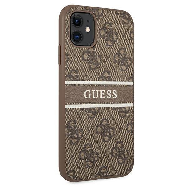 Guess GUHCN614GDBR iPhone 11 / Xr 6,1&quot;brązowy/brown hardcase 4G Stripe