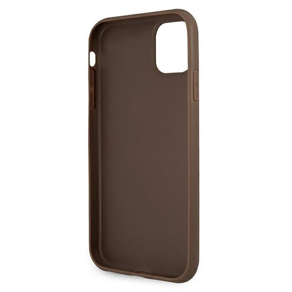 Guess GUHCN614GDBR iPhone 11 / Xr 6,1&quot;brązowy/brown hardcase 4G Stripe