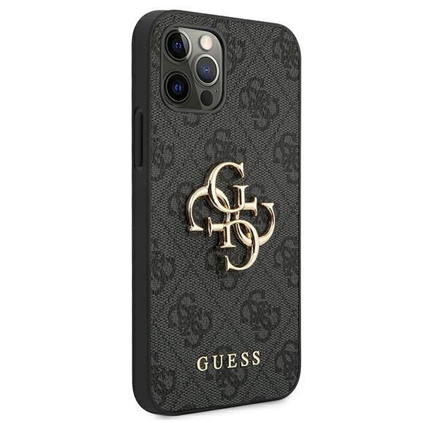 Guess GUHCP12M4GMGGR iPhone 12/12 Pro 6,1&quot; szary/grey hardcase 4G Big Metal Logo