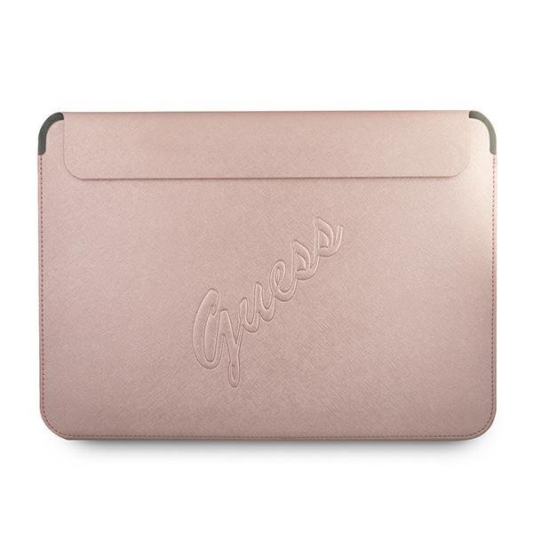 Guess Sleeve GUCS13PUSASPI 13&quot; różowy/pink Saffiano Script