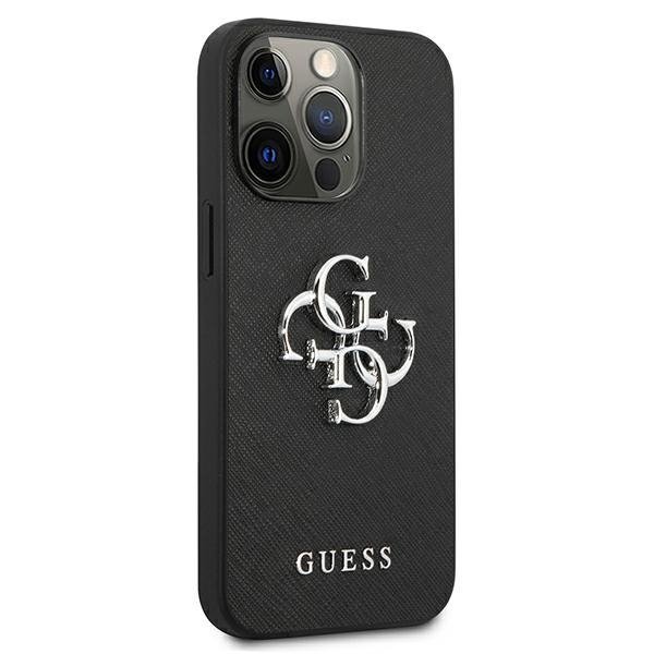 Guess GUHCP13LSA4GSBK iPhone 13 Pro/13 6,1&quot; czarny/black hardcase Saffiano 4G Metal Logo