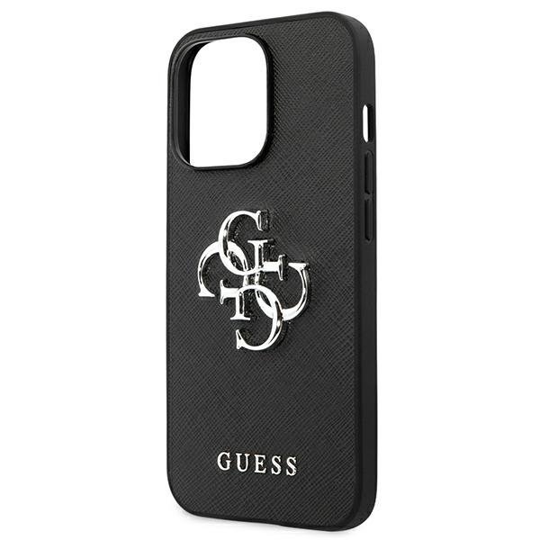 Guess GUHCP13LSA4GSBK iPhone 13 Pro/13 6,1&quot; czarny/black hardcase Saffiano 4G Metal Logo