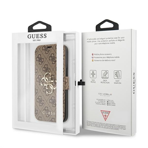 Guess GUBKP13X4GMGBR iPhone 13 Pro Max6,7&quot; brązowy/brown book 4G Big Metal Logo