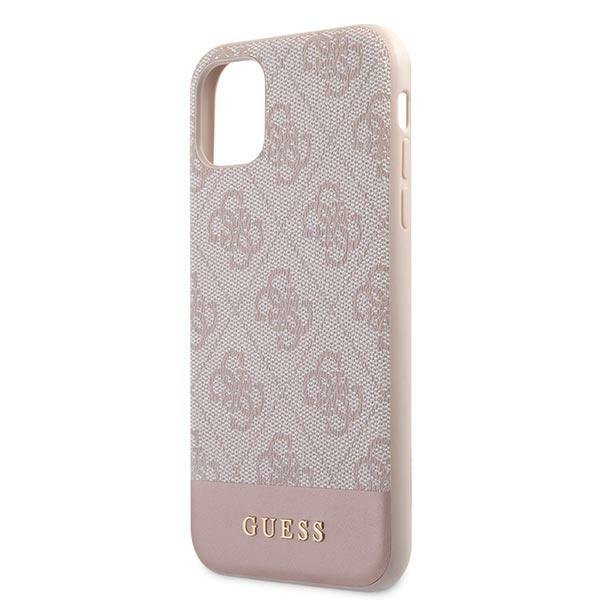Guess GUHCN61G4GLPI iPhone 11 / Xr 6,1"różowy/pink hard case 4G Stripe Collection