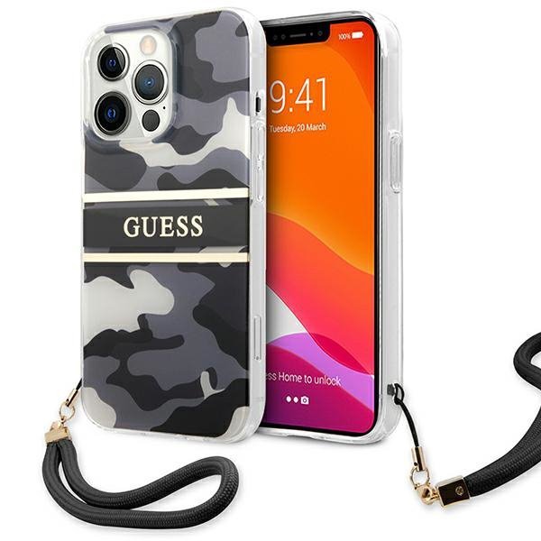 Guess GUHCP13XKCABBK iPhone 13 Pro Max6,7&quot; czarny/black hardcase Camo Strap Collection
