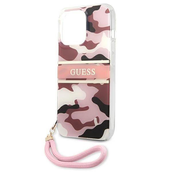 Guess GUHCP13LKCABPI iPhone 13 Pro / 136,1&quot; różowy/pink hardcase Camo Strap Collection