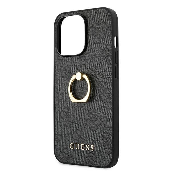 Guess GUHCP13L4GMRGR iPhone 13 Pro / 13 6,1&quot; szary/grey hardcase 4G with ring stand