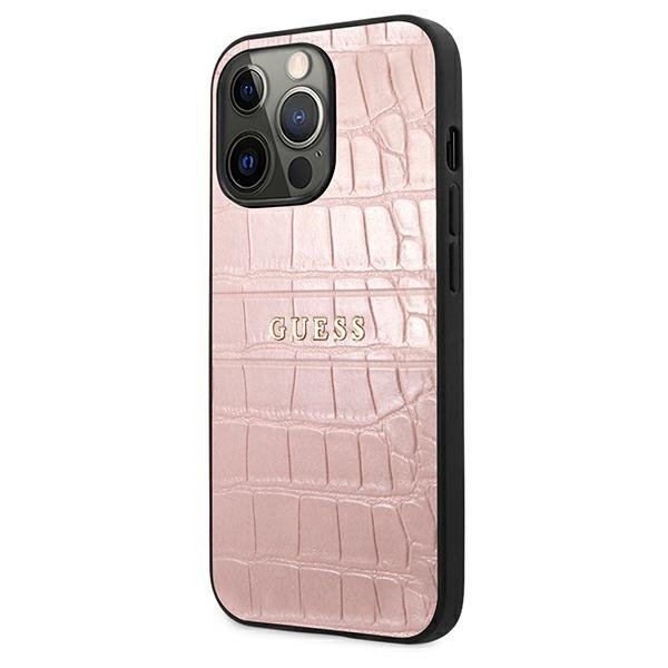 Guess GUHCP13LPCRBPI iPhone 13 Pro / 136,1&quot; różowy/pink Croco Strap Collection