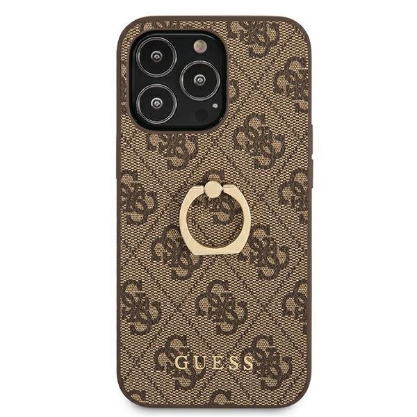 Guess GUHCP13L4GMRBR iPhone 13 Pro / 136,1&quot; brązowy/brown hardcase 4G with ring stand