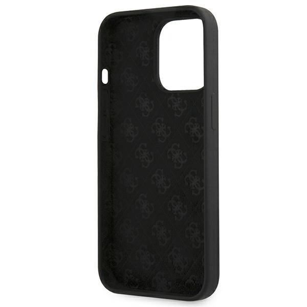 Guess GUHMP13XLSLMGBK iPhone 13 Pro Max 6,7&quot; black/czarny hardcase Silicone Script Gold Logo MagSafe