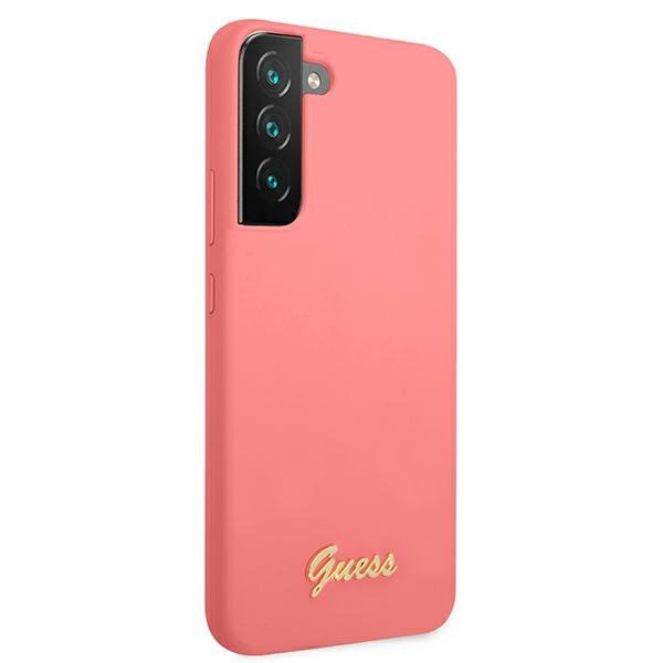 Guess GUHCS22MLSLMGFU S22+ S906fuksja/fuchsia hardcase Silicone Script Metal Logo