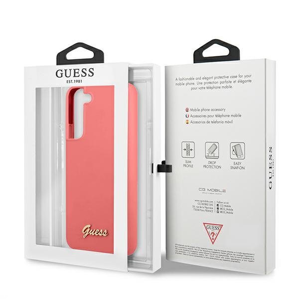 Guess GUHCS22MLSLMGFU S22+ S906fuksja/fuchsia hardcase Silicone Script Metal Logo