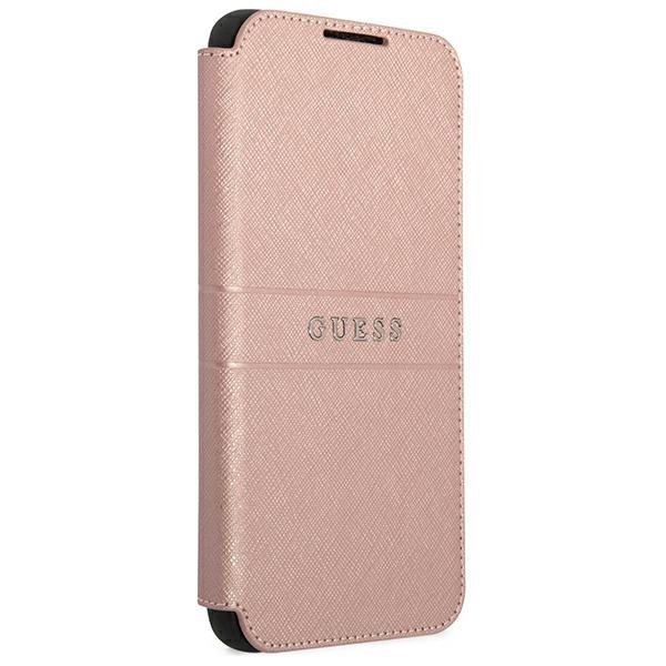 Guess GUBKS22MPSASBPI S22+ S906różowy/pink book Saffiano Stripes