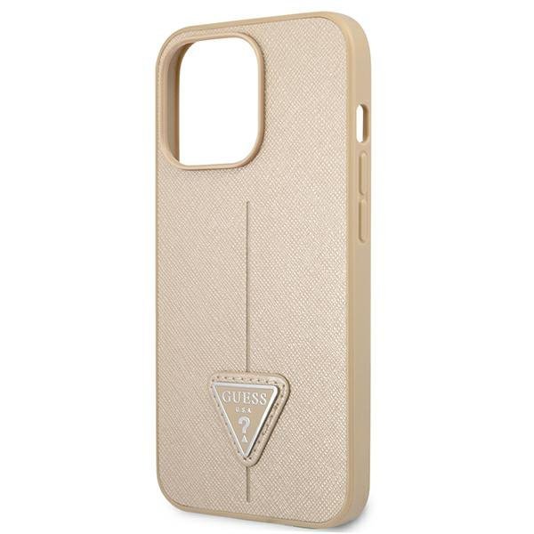 Guess GUHCP13LPSATLE iPhone 13 Pro/ 13 6,1&quot; beżowy/beige hardcase SaffianoTriangle Logo