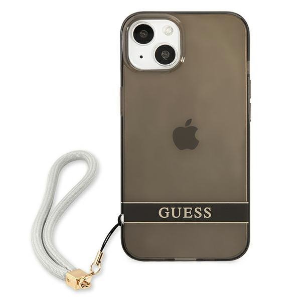 Guess GUHCP13SHTSGSK iPhone 13 mini 5,4&quot; czarny/black hardcase Translucent Strap