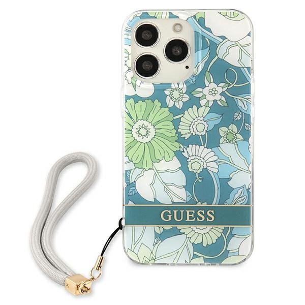 Guess GUHCP13LHFLSN iPhone 13 Pro / 13 6,1&quot; zielony/green hardcase Flower Strap