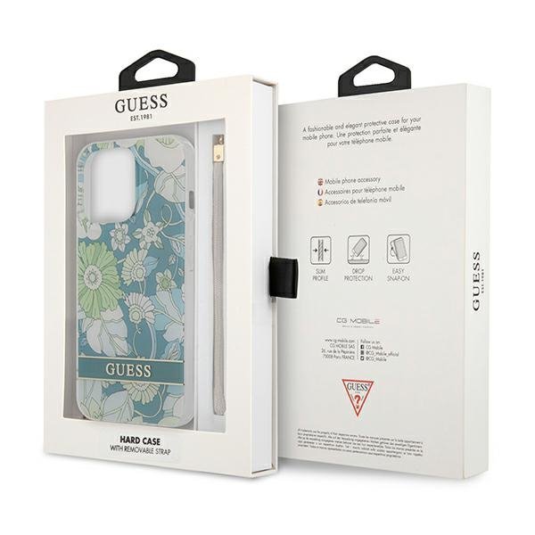 Guess GUHCP13LHFLSN iPhone 13 Pro / 13 6,1&quot; zielony/green hardcase Flower Strap