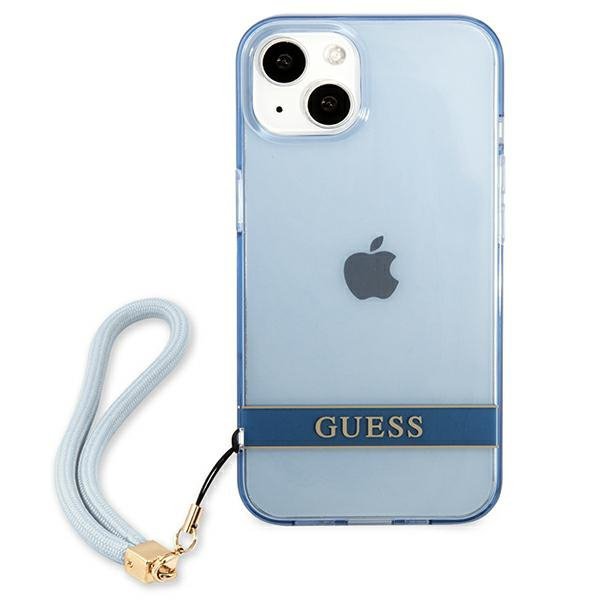 Guess GUHCP13SHTSGSB iPhone 13 mini 5,4&quot;niebieski/blue hardcase Translucent Stap