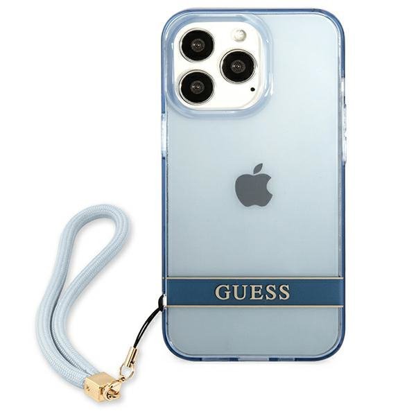 Guess GUHCP13LHTSGSB iPhone 13 Pro / 13 6,1&quot; niebieski/blue hardcase Translucent Stap