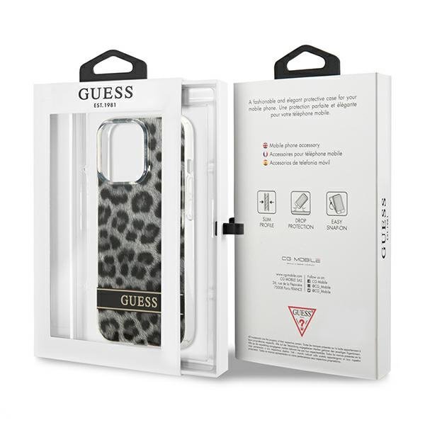Guess GUHCP13LHSLEOK iPhone 13 Pro / 13 6,1&quot; szary/grey hardcase Leopard