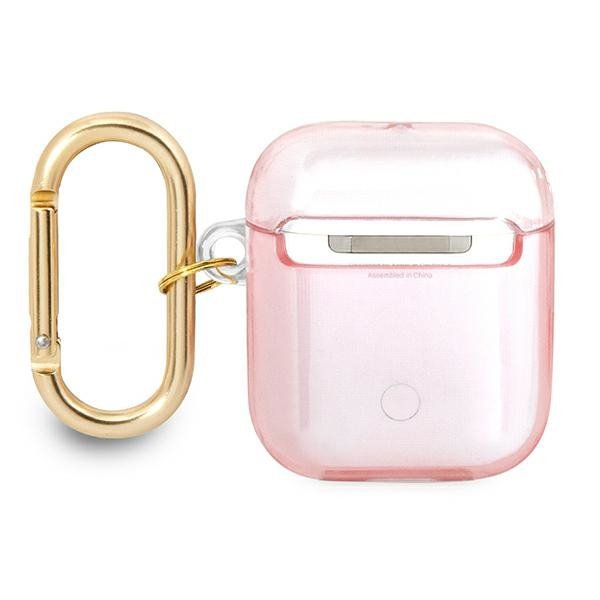 Guess  GUA2HHTSP AirPods 1/2 cover różowy/pink Strap Collection