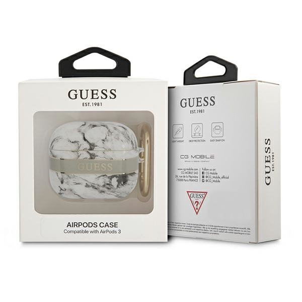 Guess GUA3HCHMAG AirPods 3 cover szary/grey Marble Strap Collection