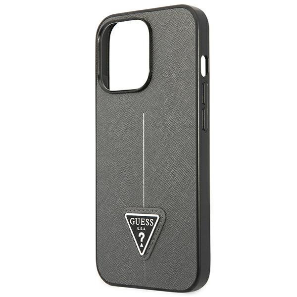 Guess GUHCP13LPSATLG iPhone 13 Pro / 13 6,1&quot; srebrny/silver hardcase SaffianoTriangle Logo