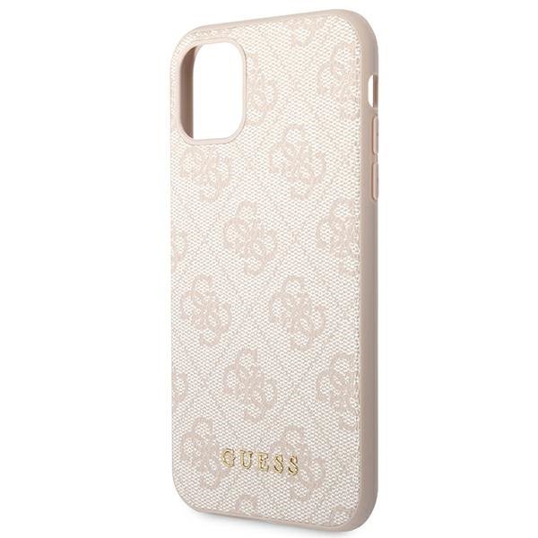 Guess GUHCN61G4GFPI iPhone 11 / Xr 6,1&quot;różowy/pink hard case 4G Metal Gold Logo