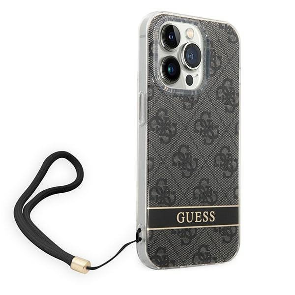 Guess GUOHCP14XH4STK iPhone 14 Pro Max 6,7&quot; czarny/black hardcase 4G Print Strap