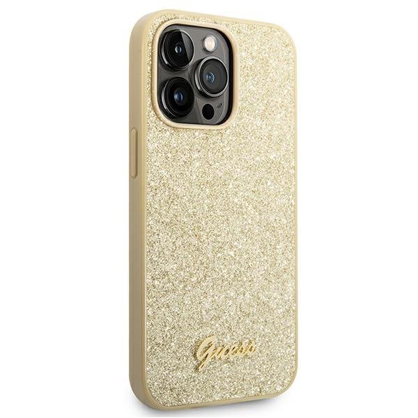 Guess GUHCP14LHGGSHD iPhone 14 Pro6,1&quot; złoty/gold hard case Glitter Script
