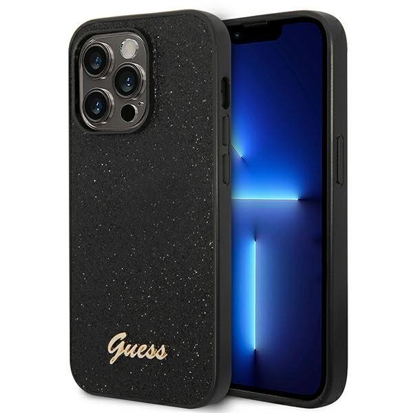 Guess GUHCP14LHGGSHK iPhone 14 Pro 6,1&quot; czarny/black hard case Glitter Script