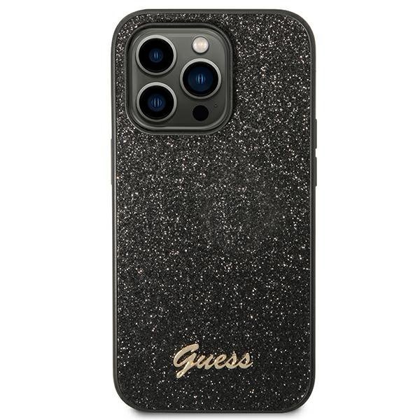 Guess GUHCP14LHGGSHK iPhone 14 Pro 6,1&quot; czarny/black hard case Glitter Script