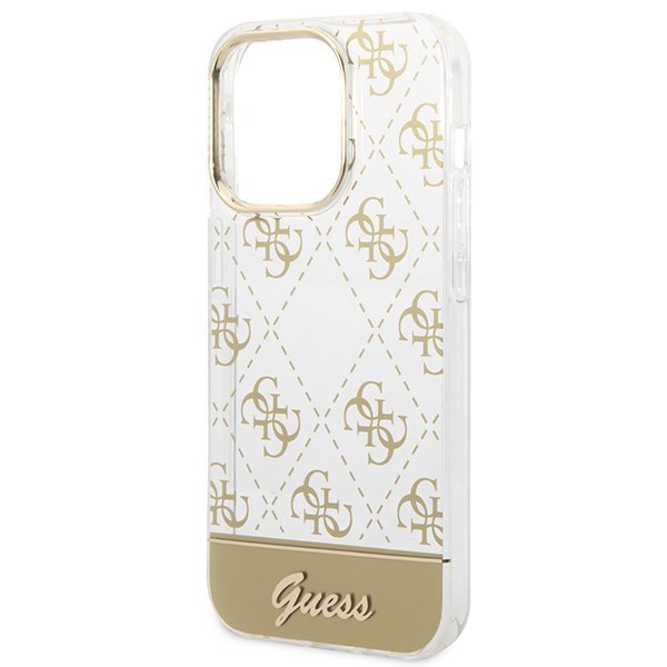 Guess GUHCP14LHG4MHG iPhone 14 Pro6,1&quot; złoty/gold hardcase 4G Pattern Script