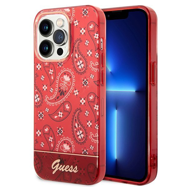 Guess GUHCP14LHGBNHR iPhone 14 Pro 6,1&quot; czerwony/red hardcase Bandana Paisley